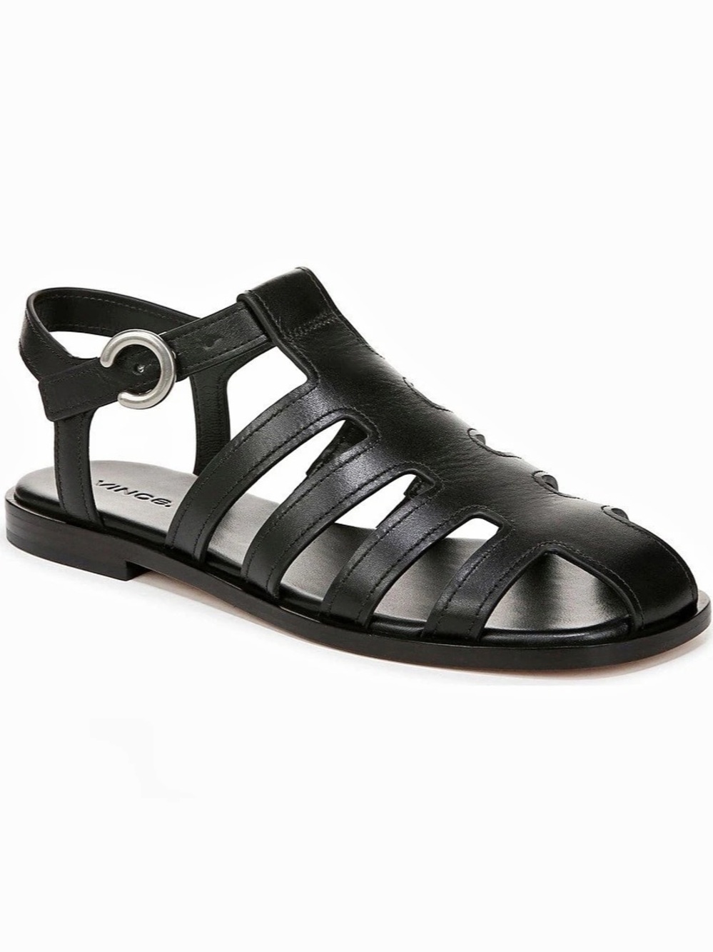 BNWOT Vince Melina Fisherman Sandal Black Leather 9.5